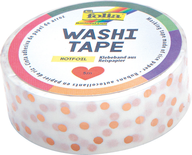 Folia Washi Tape Hotfoil – wiederablösbar, Papier, 15 mm × 10 m, rosegold