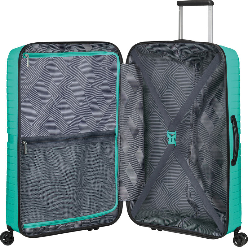 American Tourister Trolley Airconic – 101 l, Hartschale, 4 Doppelrollen, mit TSA, Aqua Grün, 49 × 77 × 31 cm