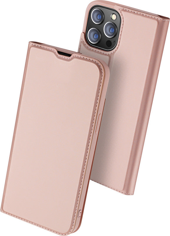 Dux Ducis Booklet-Hülle – für Apple iPhone 13 Pro Max – Roségold – Kunstleder, mit Kartenfach