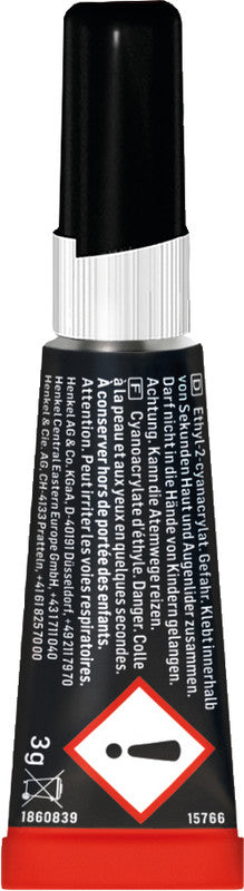 Pattex Sekundenkleber – Tube, permanent, transparent, schnelltrocknend, 3 g, für viele Materialien
