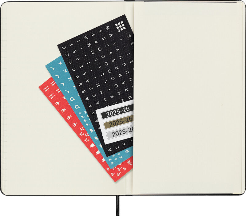 Moleskine Schüleragenda – 1 Tag pro Seite, gebunden, 13 × 21 cm, 18 Monate Juli–Dezember, Englisch, Schwarz, FSC