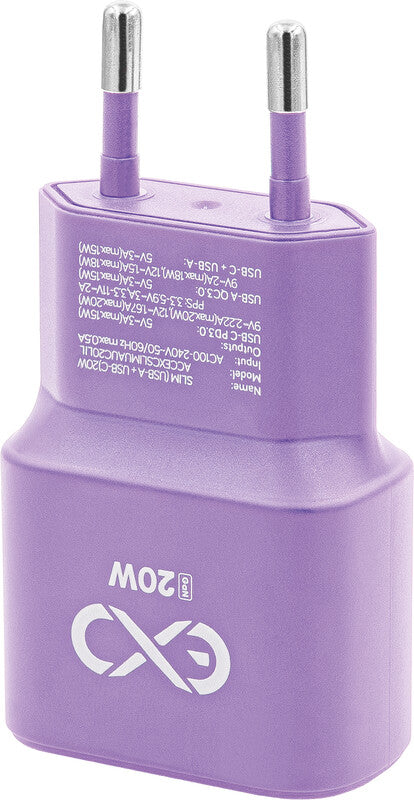 EXC Ladegerät – 20 W, USB-A + USB-C