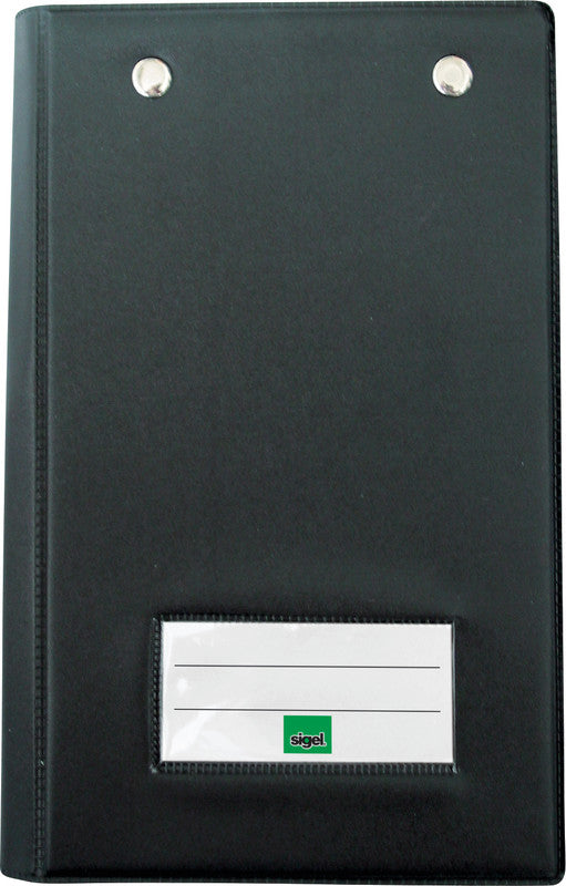Sigel Kassenblockmappe, für Kassenblöcke bis 100 × 165 mm, Kunststoff, schwarz, 120 × 180 × 23 mm