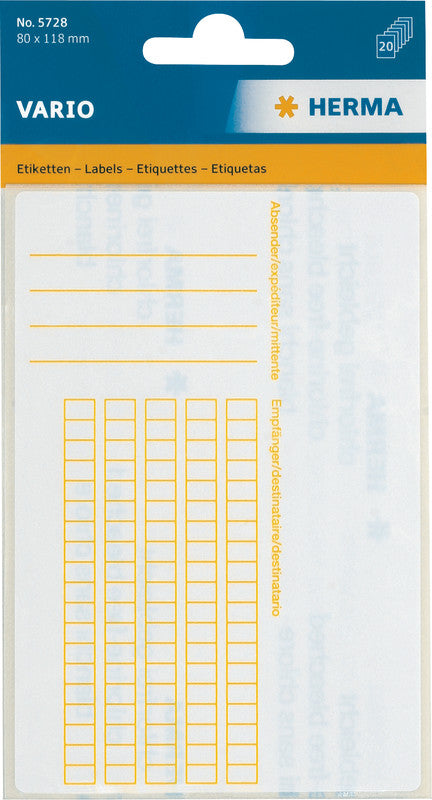 HERMA Schuletiketten – Motiv Beschriftungsvordruck – 118 × 80 mm, abgerundete Ecken, 20 Stk, 20 Bogen