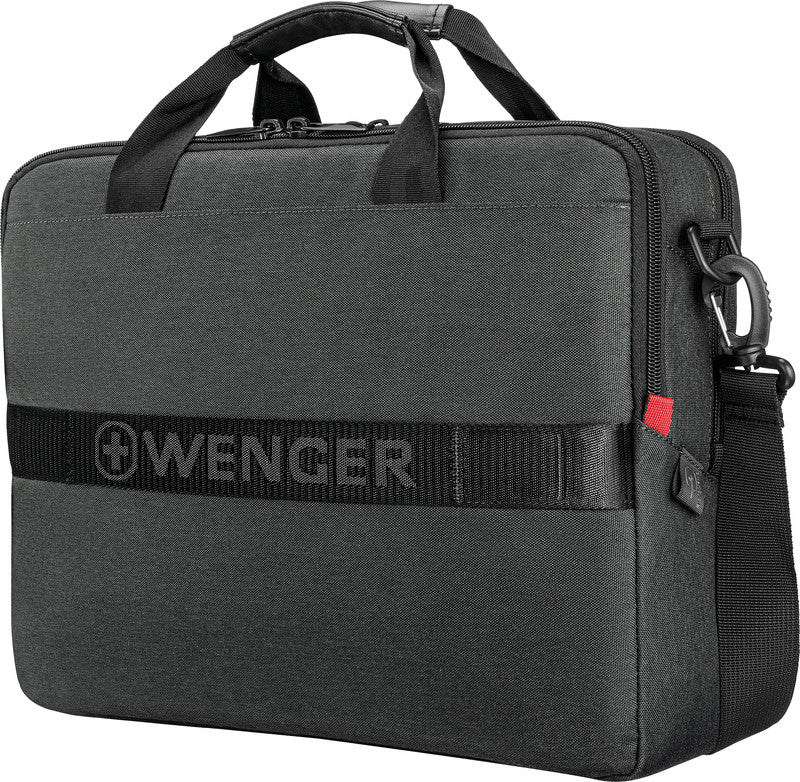 Wenger/SwissGear Wenger MX ECO Brief Notebook-Tasche – 15 l, wasserabweisend, Aufsteckfunktion, recyceltes PET (rPET), grau