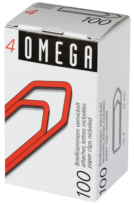 Omega Büroklammern – 32 mm – Metall – Silber – 100 Stück