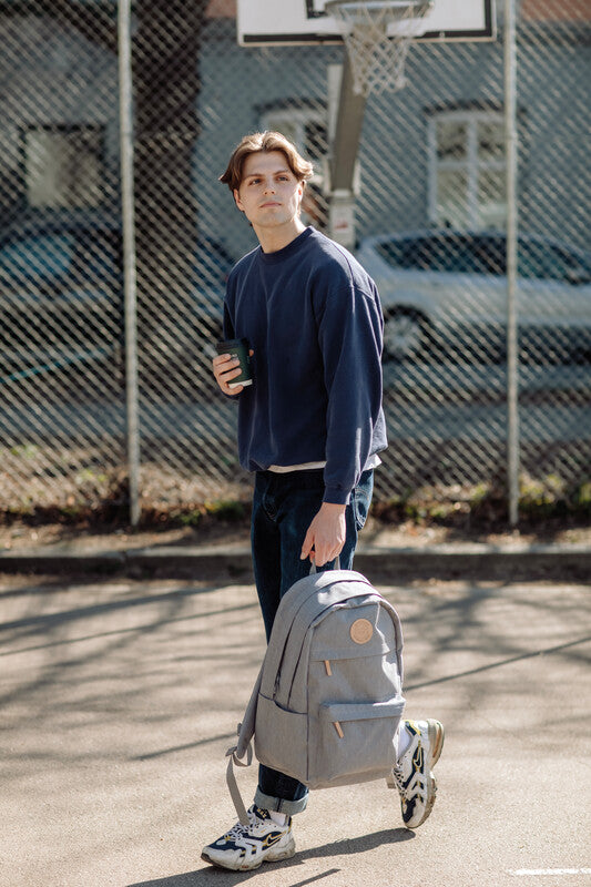 Beckmann College Rucksack – grau – recycelte Materialien – 30,0×53,0×22,0 cm