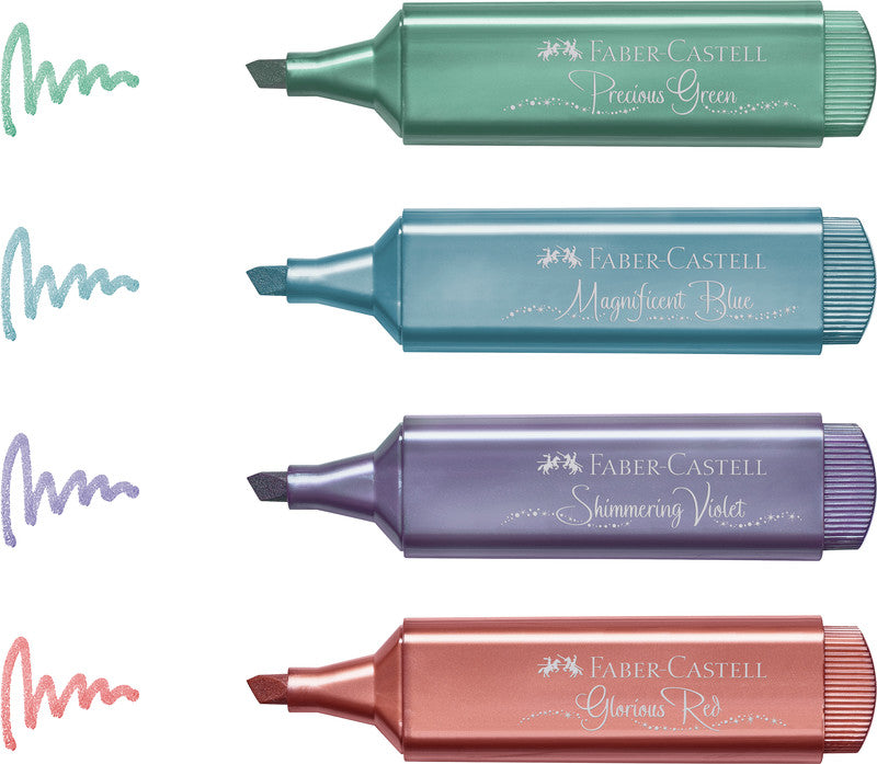 Faber-Castell Textliner 46 Textmarker – Metallic Rot, Keilspitze 1/2/5 mm