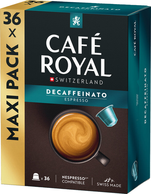 Café Royal Espresso Decaffeinato Kaffeekapseln – für Nespresso – Intensität 5 – 36 Kapseln