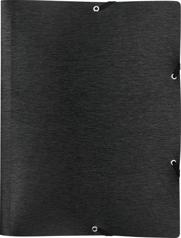 Kolma Sammelmappe für A4, Kunststoff, Schwarz, mit Gummizug