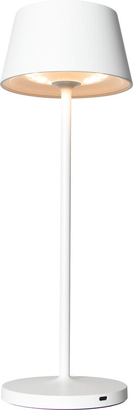 MAUL LED Tischleuchte Nina – Akku, USB-C & Ladestation, stufenlos dimmbar – 4000 K – 210 lm 3 W – Weiss