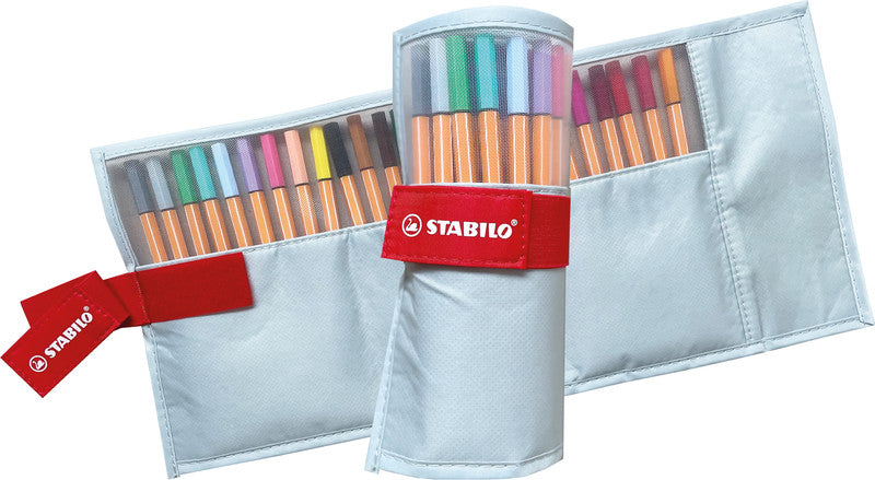 STABILO Fineliner – 25er-Set – 0,4 mm – 25 Farben, sortiert