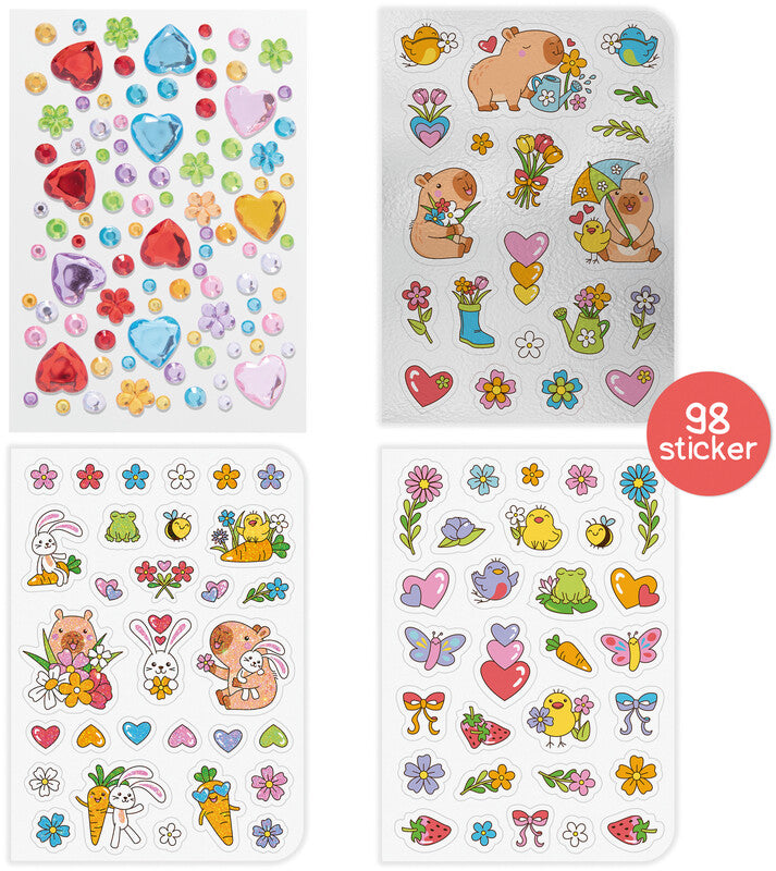Trendhaus Happy Spring Time Malbuch, Papier, 10,7 × 14,8 × 0,5 cm, Mehrfarbig, ab 3 Jahren