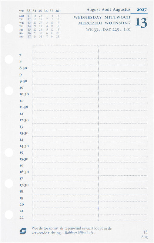 Succes Kalender-Einlage – 1 Tag/Seite, 6-fach, 9,5 × 15 cm, 2027