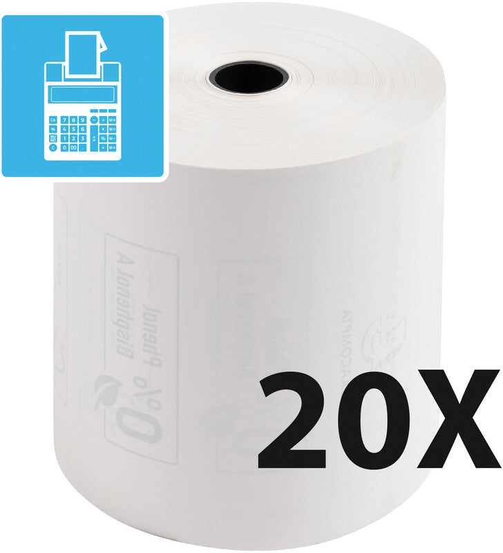 Exacompta Thermorolle 80 × 70 × 12 mm, 72 m, 52 g/m², phenolfrei, weiss