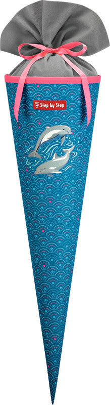 Step by Step Schultüte 70 cm × Ø 18 cm, 5 l – Motiv Delfin Pippa – Serie SPACE – rPET