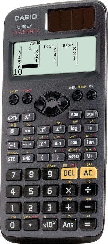 Casio Taschenrechner FX-85EX – 10+2-stellig, 2-zeiliges LCD, Rundung, Solar, 77×166×11 mm