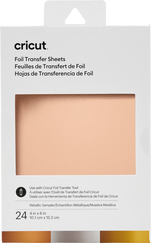 Cricut Transferfolie – 24 Blätter – Metallic – 101 × 152 mm – für Cricut Joy Schneideplotter