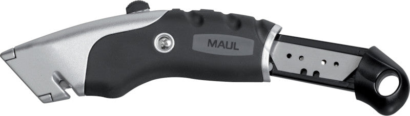 MAUL Sicherheitscutter Expert – 19 mm, für Linkshänder, schwarz, inkl. 5 Klingen
