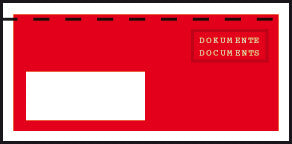 Elco Dokumententasche – C6/5 (229 × 114 mm), Fenster links, bedruckt, rot, selbstklebend – 250 Stück