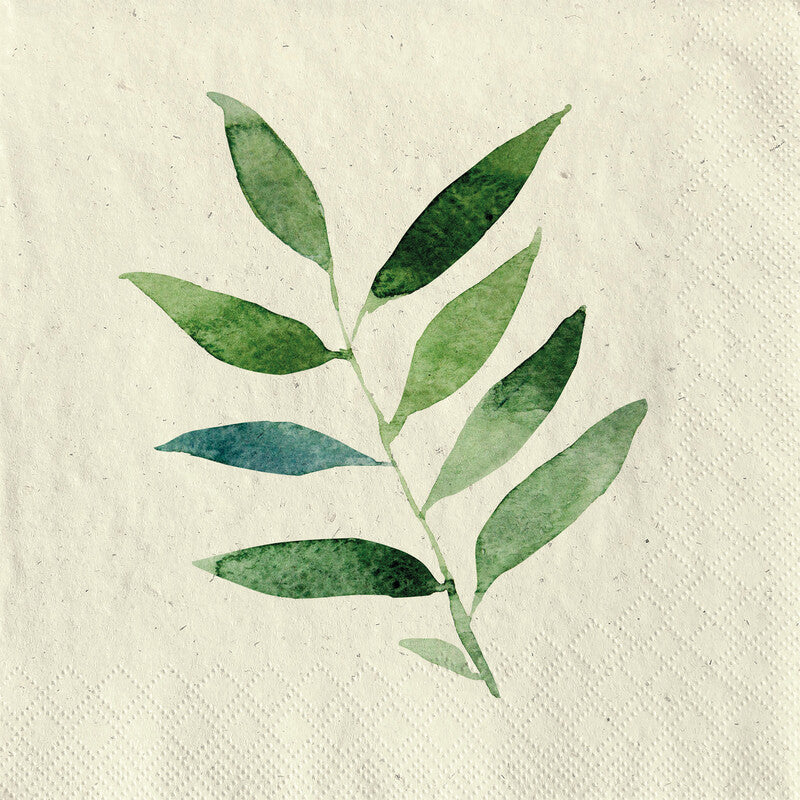 Fasana Servietten Watercolor Leave – 33 × 33 cm – 2-lagig, Tissue – 20 Stk., FSC