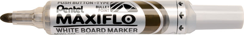 Pentel Whiteboard-Marker Maxiflo MWL5M – Konische Spitze 6 mm – Braun – Trocken abwischbar