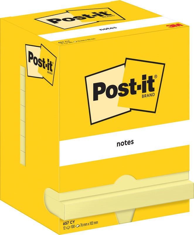 Post-it Haftnotizen – 102×76 mm – gelb, 12×100 Blatt, PEFC
