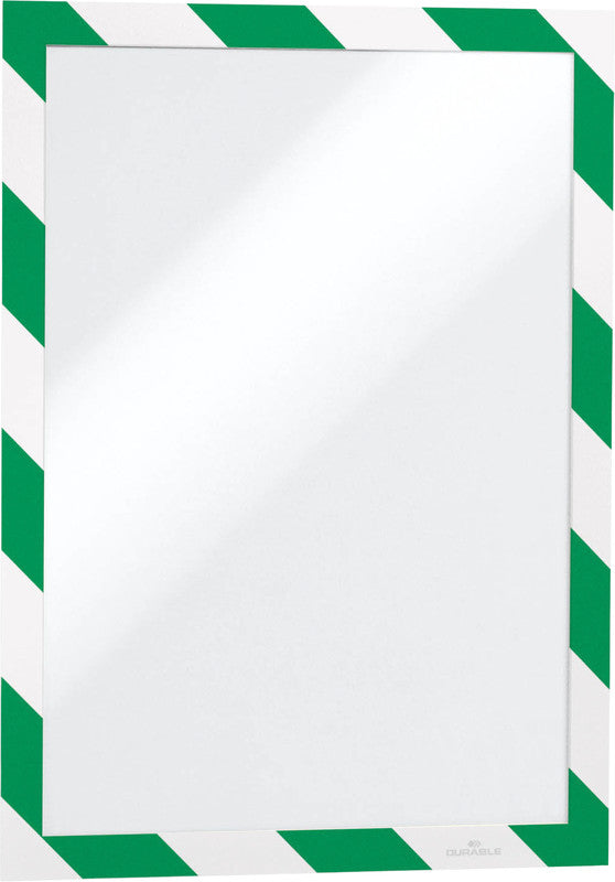 Durable DURAFRAME Sicherheits-Magnetrahmen – A4 – grün/weiss – 2er-Pack