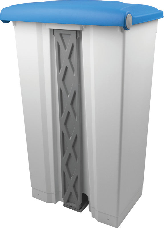 Helit Abfallcontainer the step – 90 l – mit Deckel – Kunststoff, weiss – B × H × T 500 × 830 × 410 mm