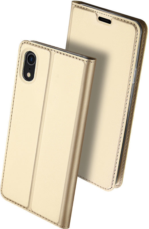 Dux Ducis Booklet-Hülle Skin Pro – für Apple iPhone XR – gold – mit Kartenfach, Magnetverschluss