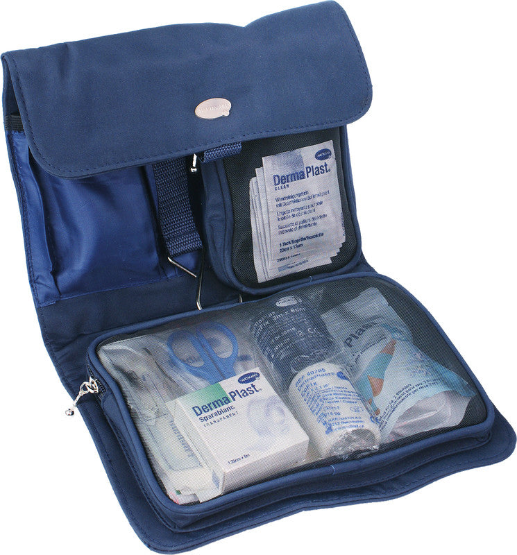 DermaPlast Erste-Hilfe-Set – für Reisen, Verletzungen – Blau, Nylon – 250 × 190 × 85 mm