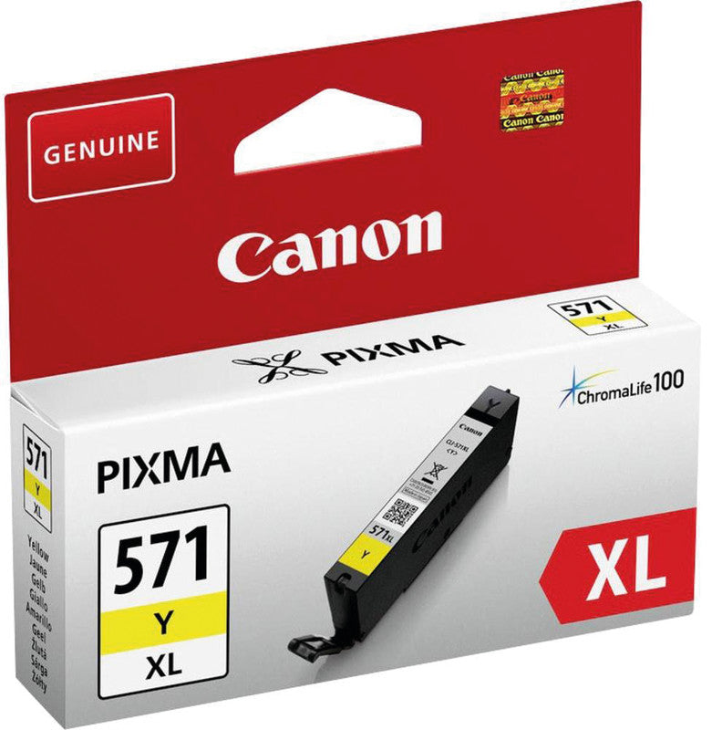 Canon Tintenpatrone CLI-571XL, Gelb, XL, 440 Seiten – für Inkjetdrucker/Multifunktionsgeräte