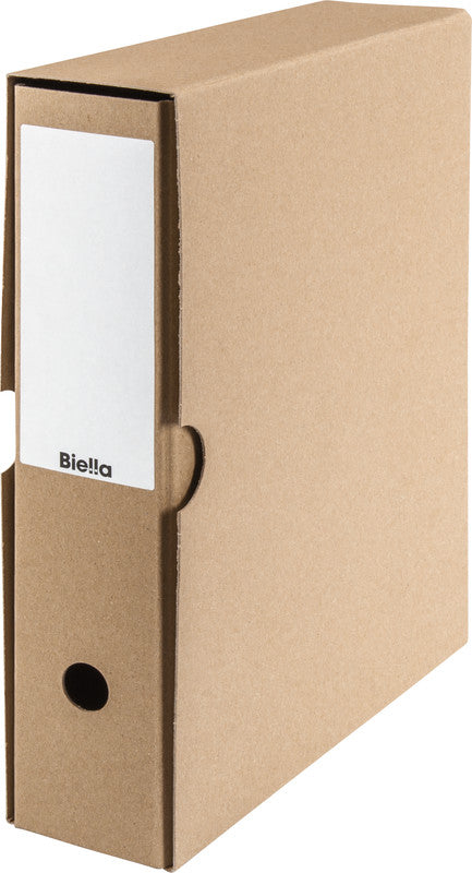 Biella Archiv-Ordner – A4 – Rücken 70 mm – Braun, Karton, mit Griffloch
