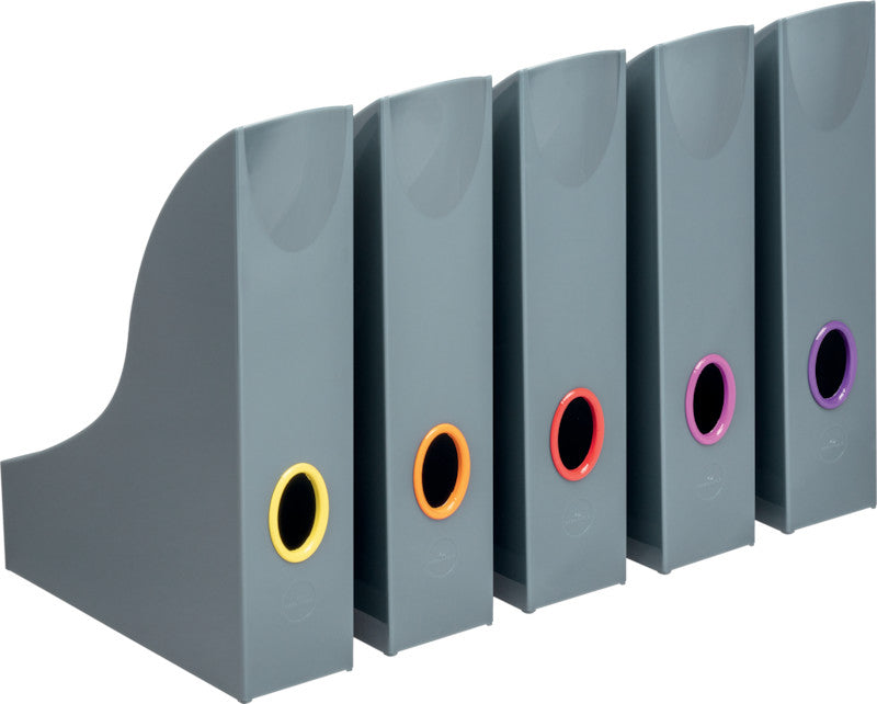 Durable Stehsammler – Kunststoff, ohne Beschriftungsfeld, grau, 241×73×306 mm