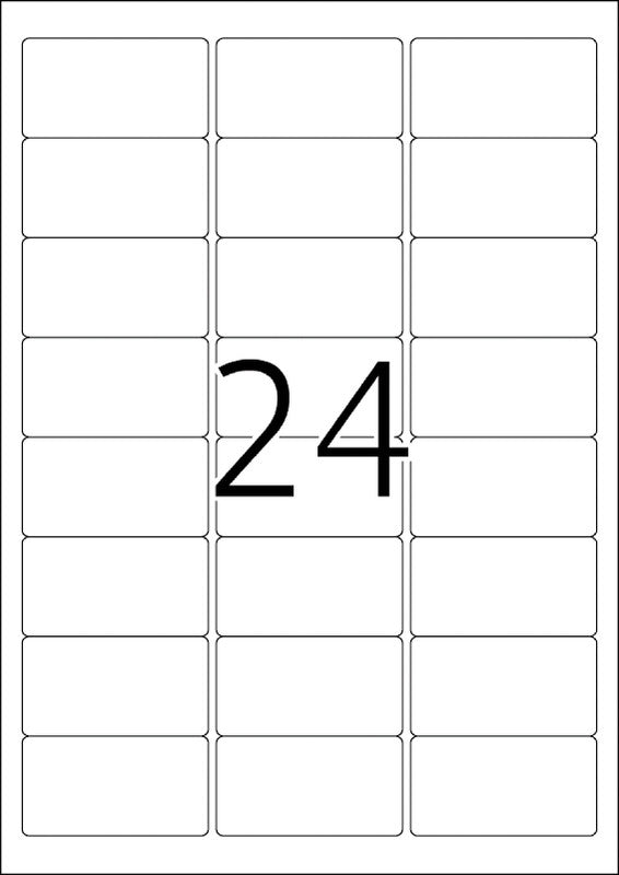 HERMA Druckeretiketten, 63,5 mm × 33,9 mm, weiss, Folie, extra stark, 240 Etiketten (10 Blatt)