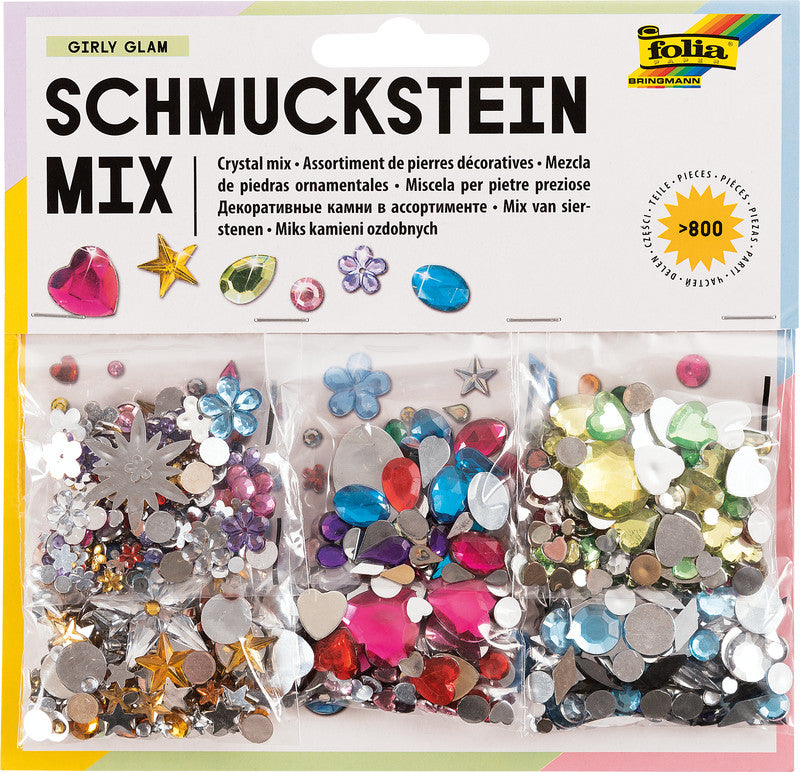 Folia Schmucksteine – sortiert – 800 Stück – Acryl