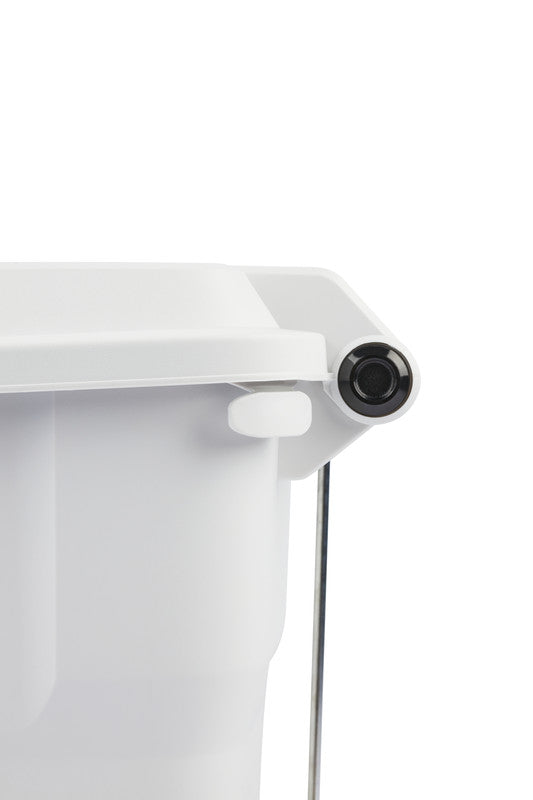 Rothopro Abfallcontainer – 60 l – mit Deckel – Kunststoff, Polarweiss – B × H × T 390 × 690 × 390 mm