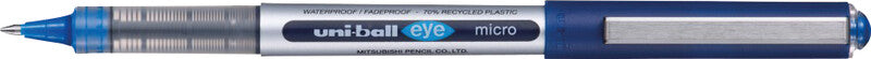 Uni-Ball eye micro ECO – Tintenroller, dokumentenecht, mit Kappe, 0,2 mm, blau