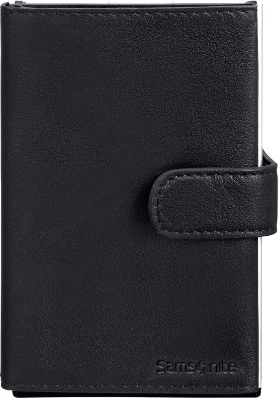 Samsonite Schiebeportemonnaie – 66 × 102 mm, Leder, Schwarz – 1 Stück