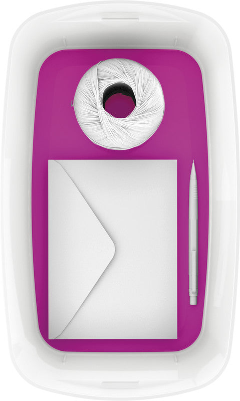 Leitz MyBox Aufbewahrungsbox – Kunststoff, weiss/violett, 31,8 × 12,8 × 19,1 cm