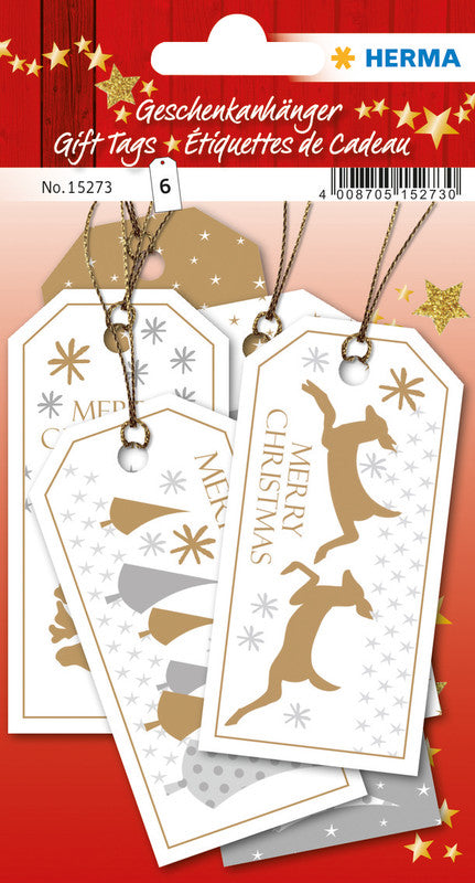 HERMA Geschenkanhänger – Weihnachten – 6 Anhänger – Papier – 40 × 80 mm