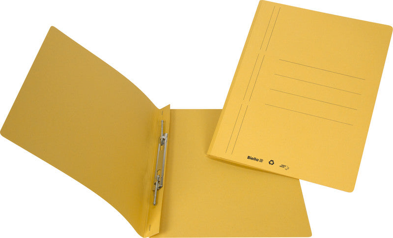 Biella Schnellhefter – A4, Karton, Gelb, 2 Spiralfedern, Beschriftungslinien, 320 g/m²