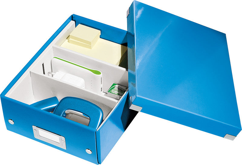 Leitz Click&Store WOW Aufbewahrungsbox B 220 × H 100 × T 285 mm – mit Deckel, Blau, PP