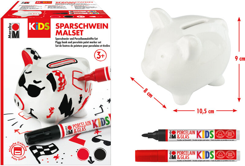 Marabu Paint Marker – Rundspitze 1–3 mm – (rot/schwarz), 2er-Set – für Porzellan und Glas