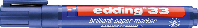 Edding Non-Permanent-Marker Brillant Paper Marker 33 – Keilspitze 1-5 mm – Blau – Nachfüllbar