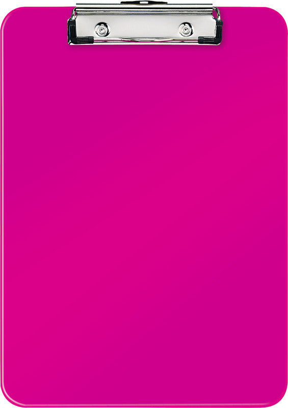 Leitz WOW Klemmbrett A4 – Metall, Kunststoff (PS), Pink – mit Aufhängeöse – bis 80 Blatt