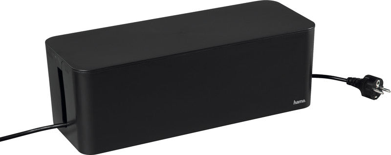 Hama Kabelbox 400 × 138 × 155 mm – für Kabel bis Ø 20 mm – schwarz – Kunststoff