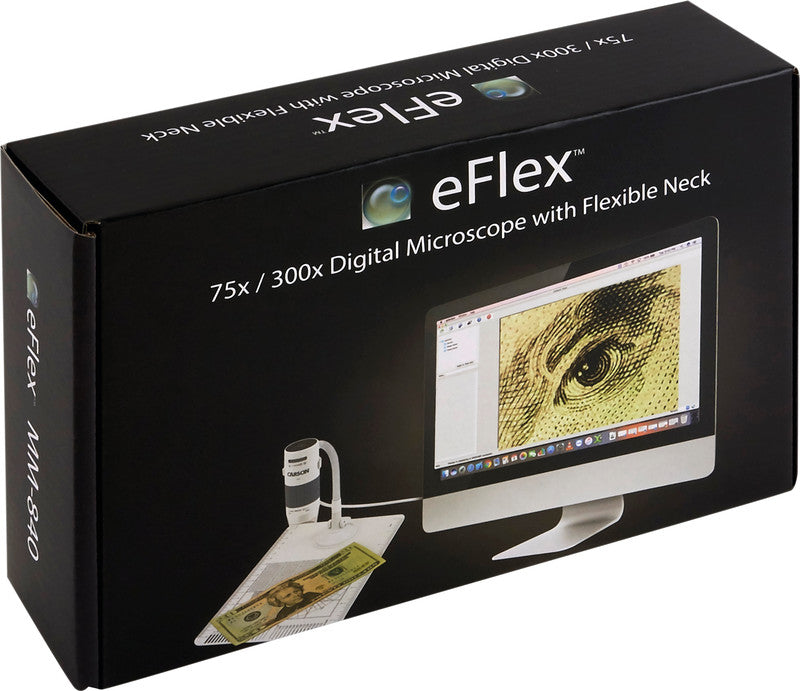 Carson eFlex Digital-Mikroskop – 75–300×, LED, USB 2.0/3.0, für Windows/macOS