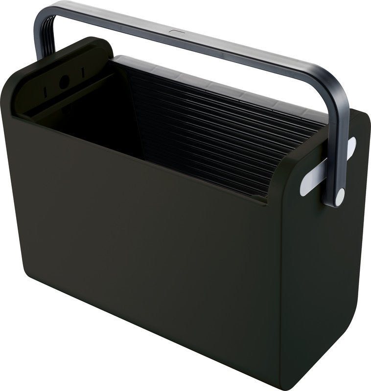 Helit the mobil box Hängemappen-Box A4 – für 25 Hängemappen, mit Rolloverschluss, 425 × 375 × 200 mm, schwarz