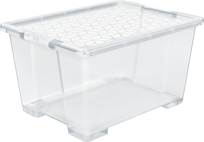 Rotho Aufbewahrungsbox Evo Easy – Kunststoff, transparent, 78,7 × 43,8 × 58,6 cm
